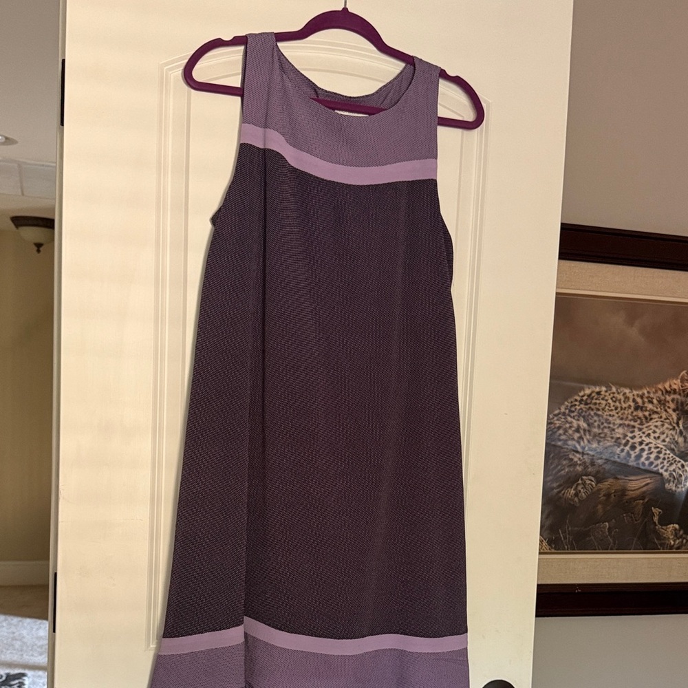 Signature by Robbie Bee Purple and Lavender Sleeveless Shift Dress